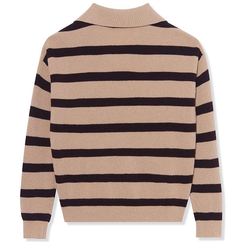 Black&Brown Stripe Wool  Sweater GOELIA