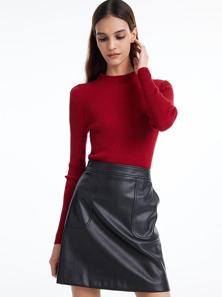 Slim Boat Neck Woolen Sweater GOELIA