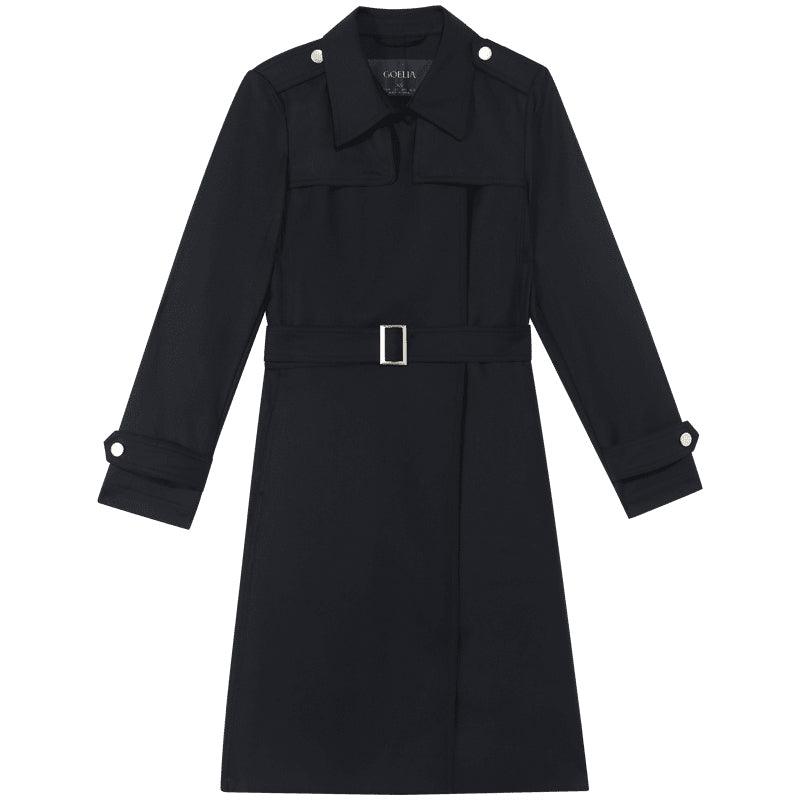 Worsted Wool Trench Coat With Belt GOELIA