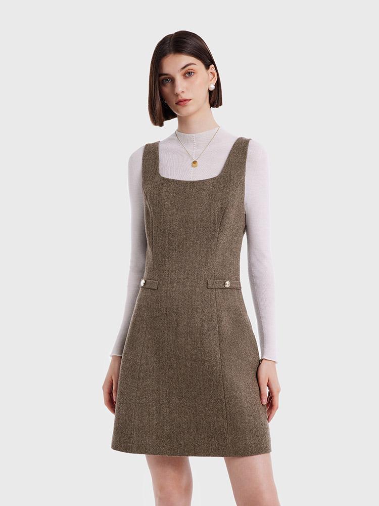 Retro Washable Woolen Tank Dress GOELIA