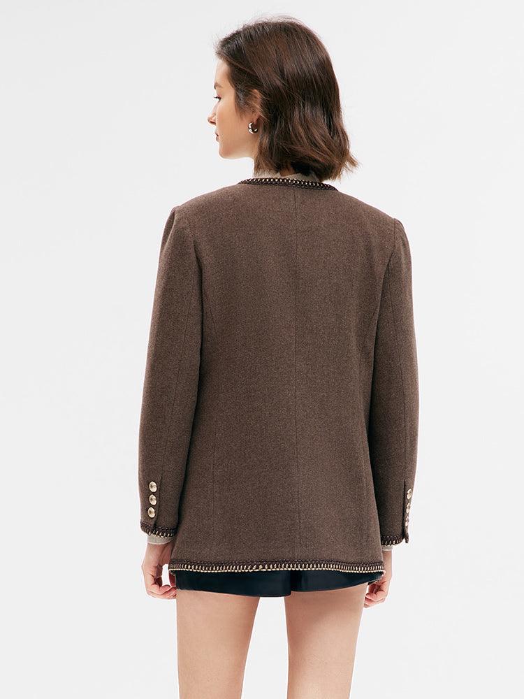 Brown Washable Wool Tweed Jacket GOELIA