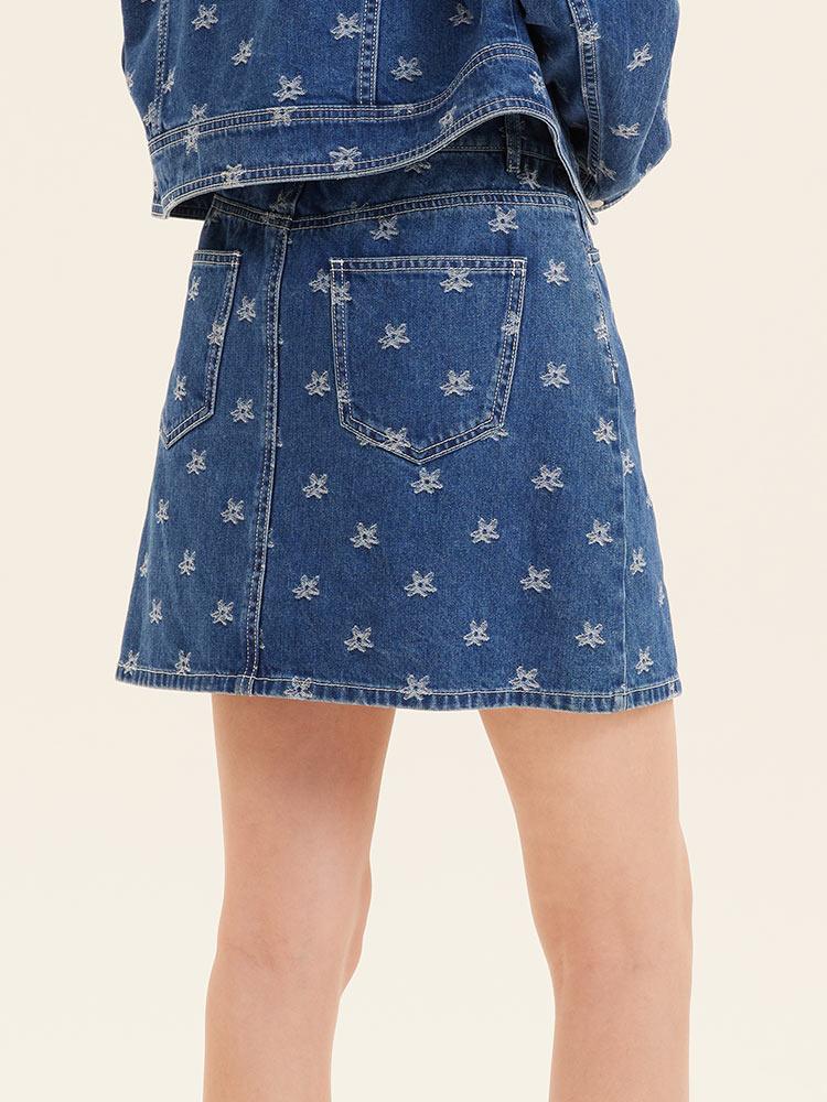 Jacquard Denim Skirt GOELIA