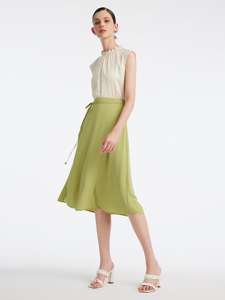 Green Knee-Length Skirts GOELIA