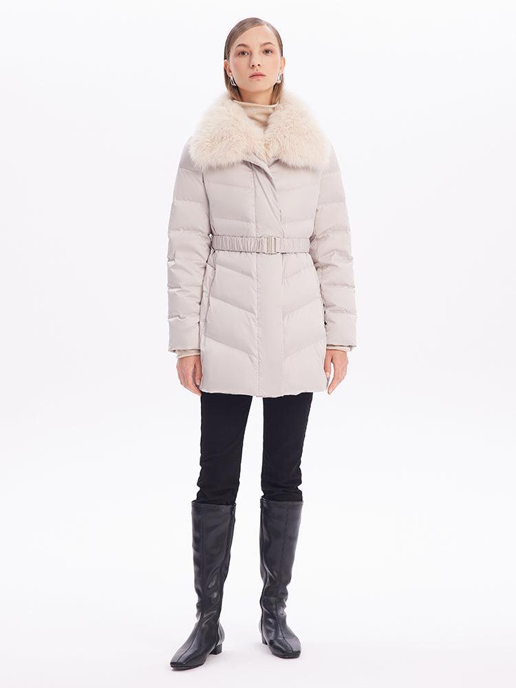 Fox Fur Collar Goose Down Jacket GOELIA