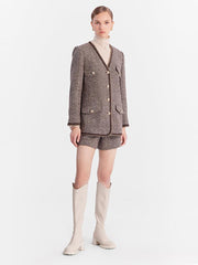 Brown Wool Tweed Jacket GOELIA