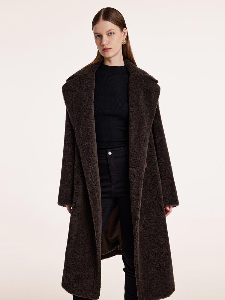 Teddy Lamb Wool Lapel Oversized Coat GOELIA